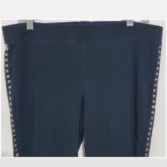 Express Leggings Womens Large Black Side Silver Studded Pants Goth - Picture 3 of 16